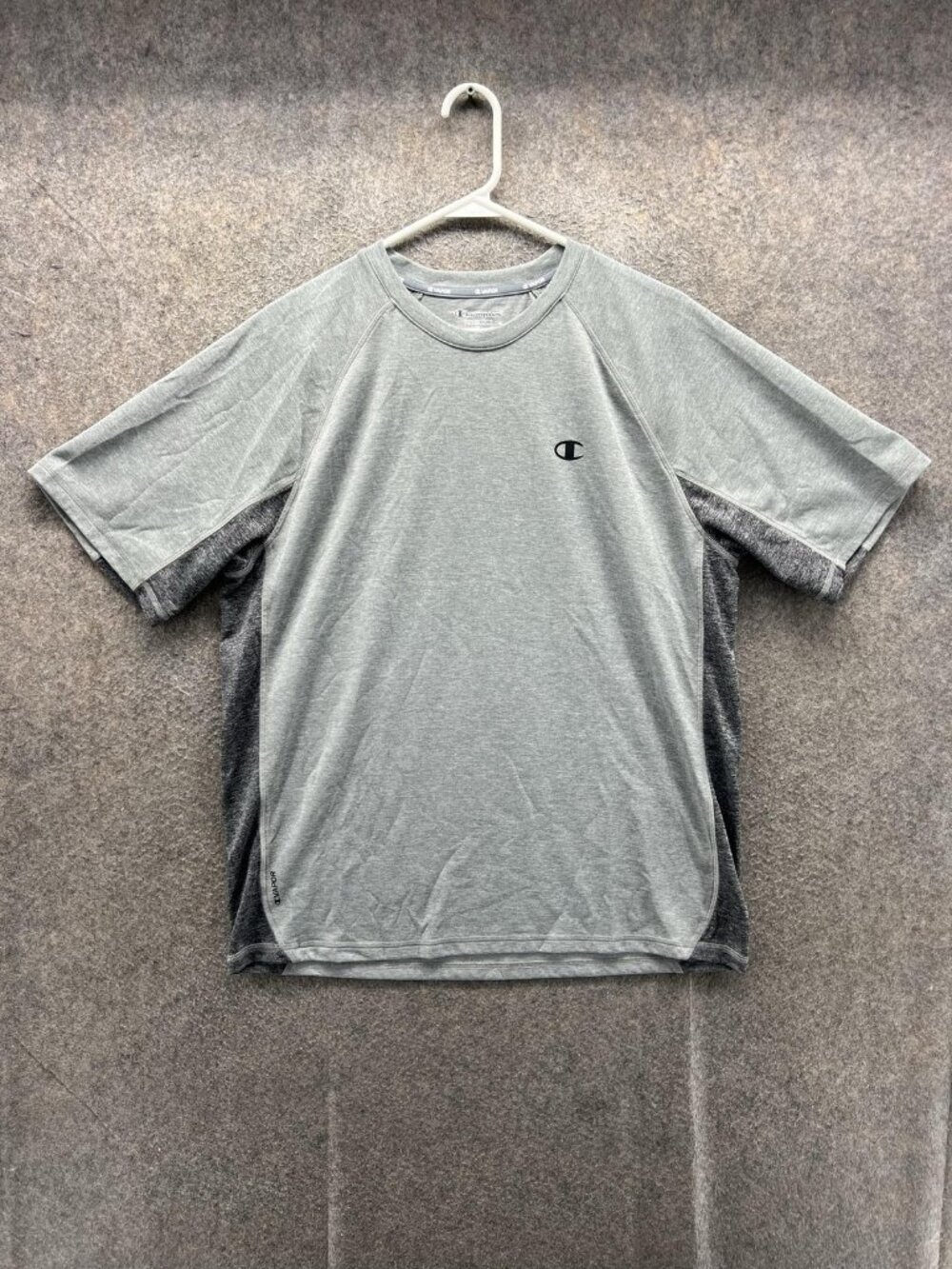 Champion Powertrain Vapor Shirt Mens Large Gray Short Sleeve Performance Top
